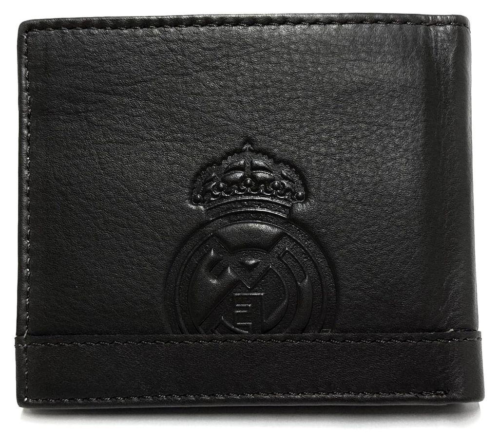 Geldbörse von Real Madrid, 100 % echtes Leder mit RFID-Schutz, exklusives Design mit Vereinswappen, Geschenk für Herren, bunt, De mano, Klassisch