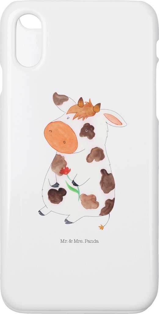 Mr. & Mrs. Panda Iphone 10 Handyhülle Kuh - Weiß - Geschenk, Spruch, Cover, X, Handy, Träume, Bauernhof, Hof, Milch, Hülle, Hoftiere, Kühe