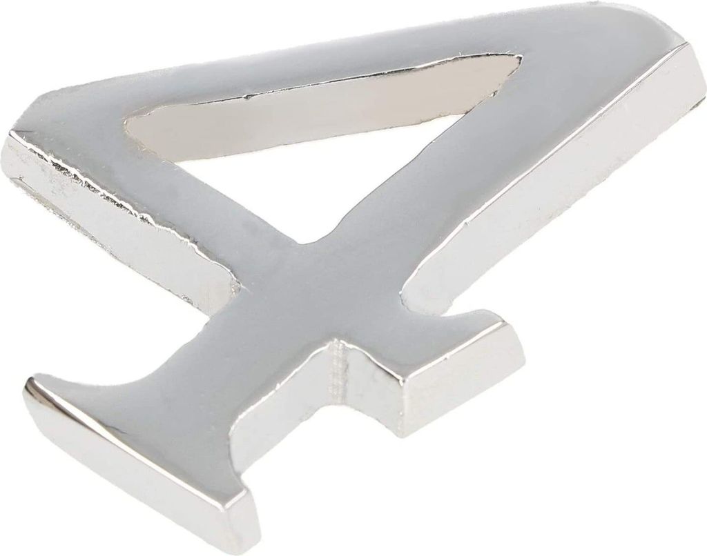 KOTARBAU® Chiffre "4" Chrome Autocollant 5 cm en laiton Image du produit 