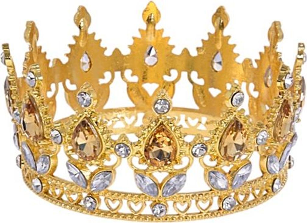 Krone Tortendeko Gold Silber Topper 8cm Produktbild 