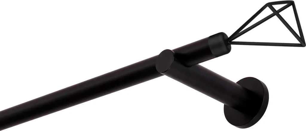 Kit Bastone Tende 320 cm Metallo Nero 19mm - Montaggio Parete