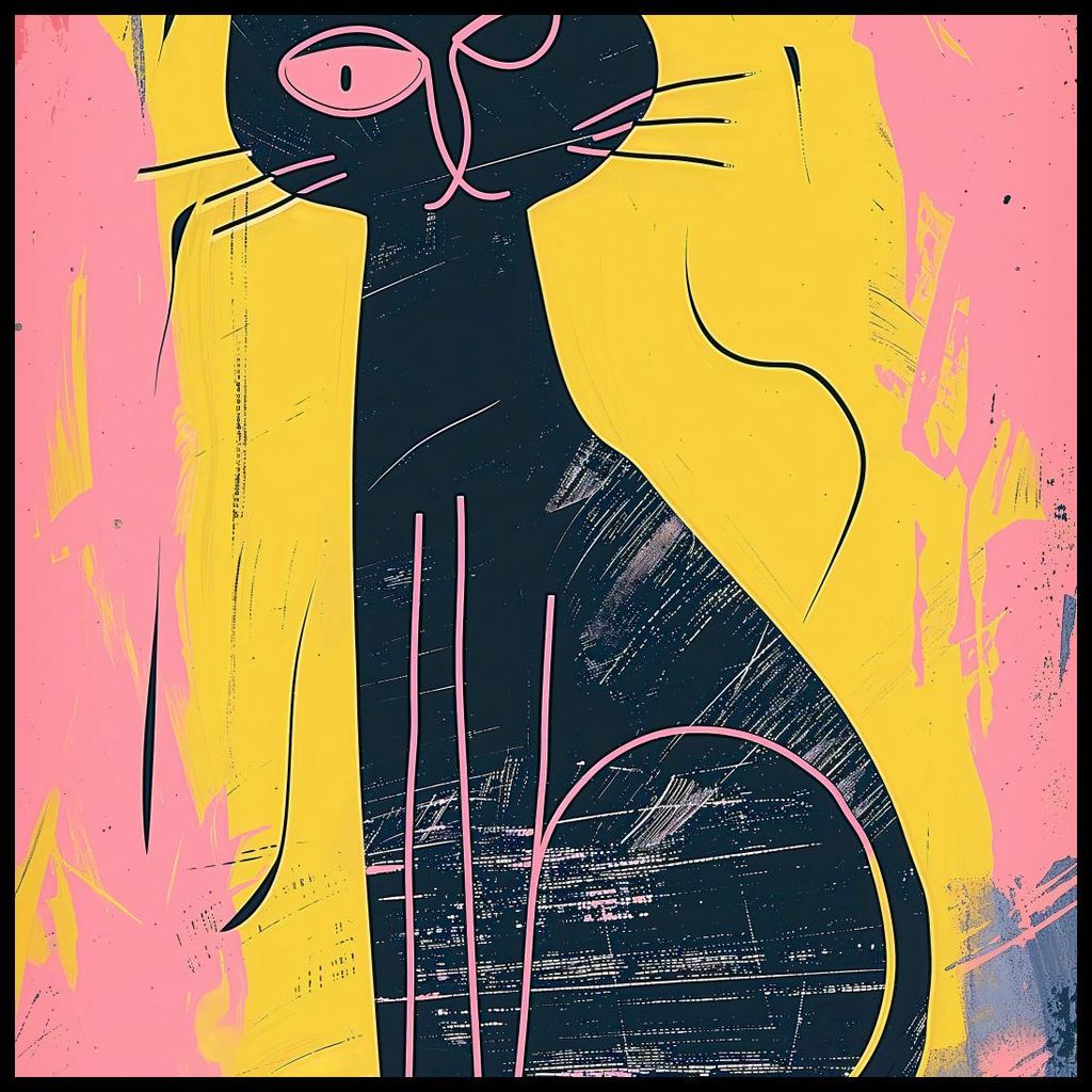 Plakat 70x70cm Kontrastierende Katze
