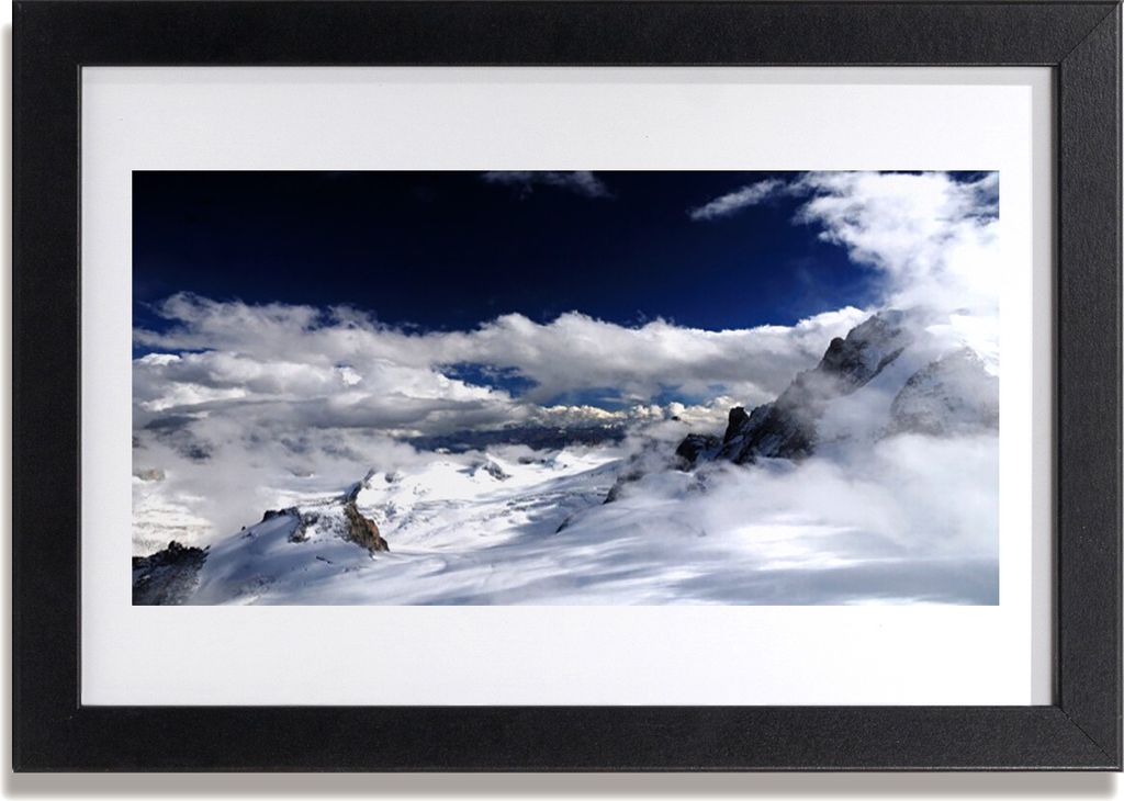 Bild 30x20 MDF-Rahmen Wandkunst Wolken Berglandschaft