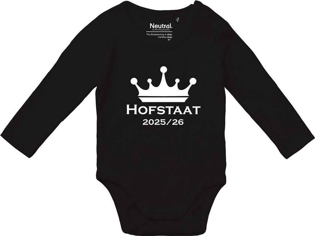 Huuraa Baby Body Hofstaat 2025/26 Schützenfest 68 Black Baumwolle Fairtrade Langarmbody Geschenkidee