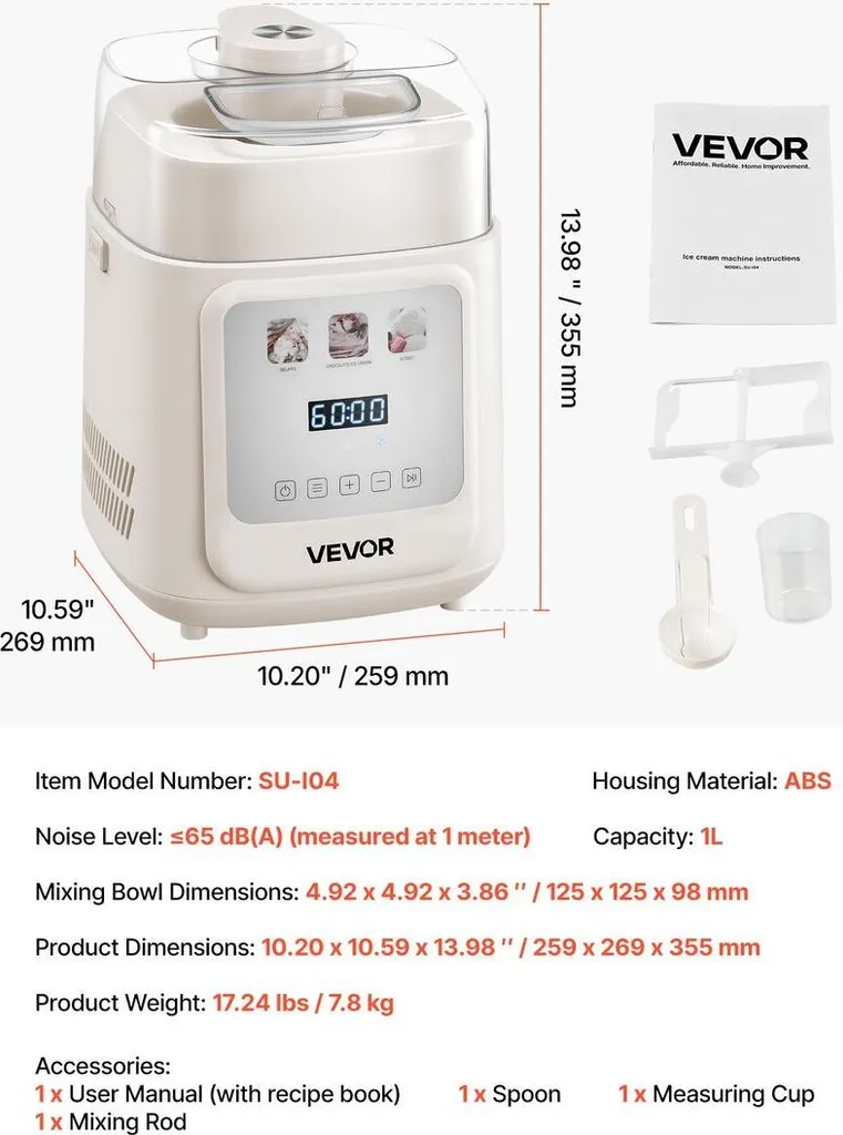 Machine à crème glacée avec compresseur 1 quart - Modèle INOX-V20 - 7