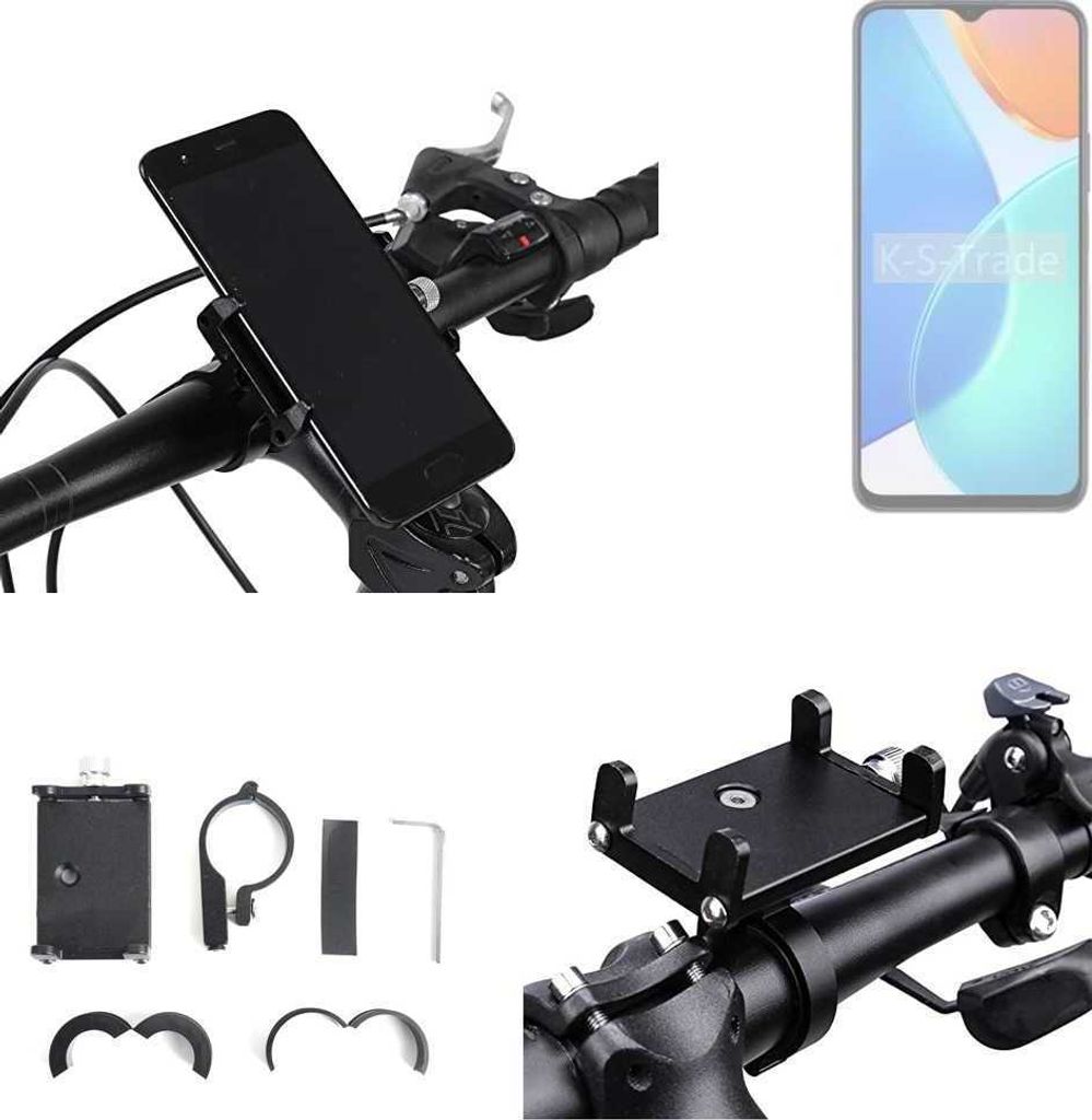 K-S-Trade Handyhalterung für das Fahrrad kompatibel mit Honor X6 Halter Lenkstange Fahrradhalterung Motorrad Bike Mount Befestigung Smartphone Handy