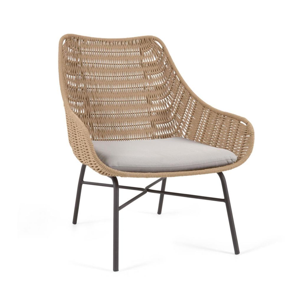 4-er Set Seilsessel Abeli 68 x 85 x 76 cm Seil Beige Stahl Produktbild 