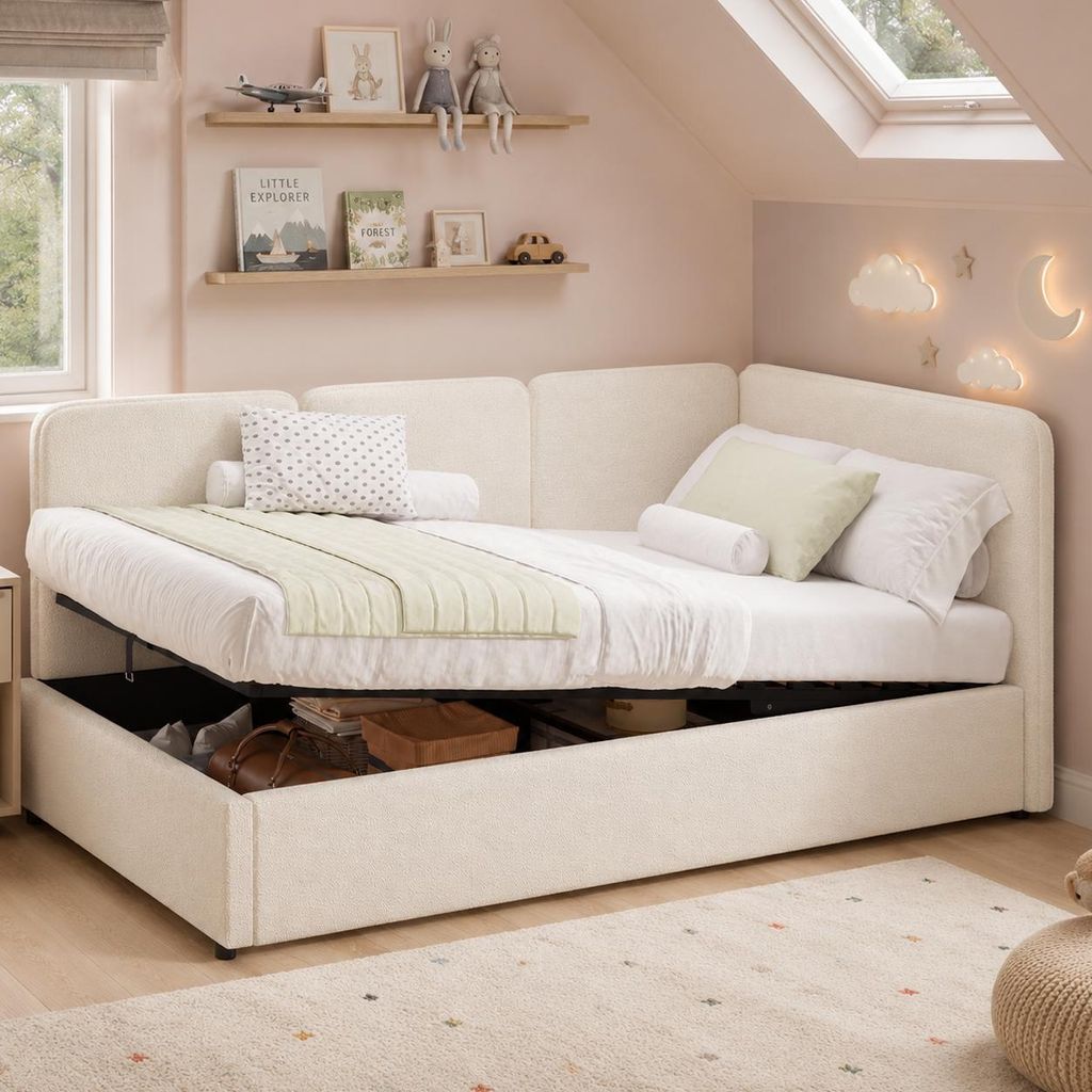 Flieks Hydraulisches Schlafsofa 90x200cm mit Stauraum, Produktbild 