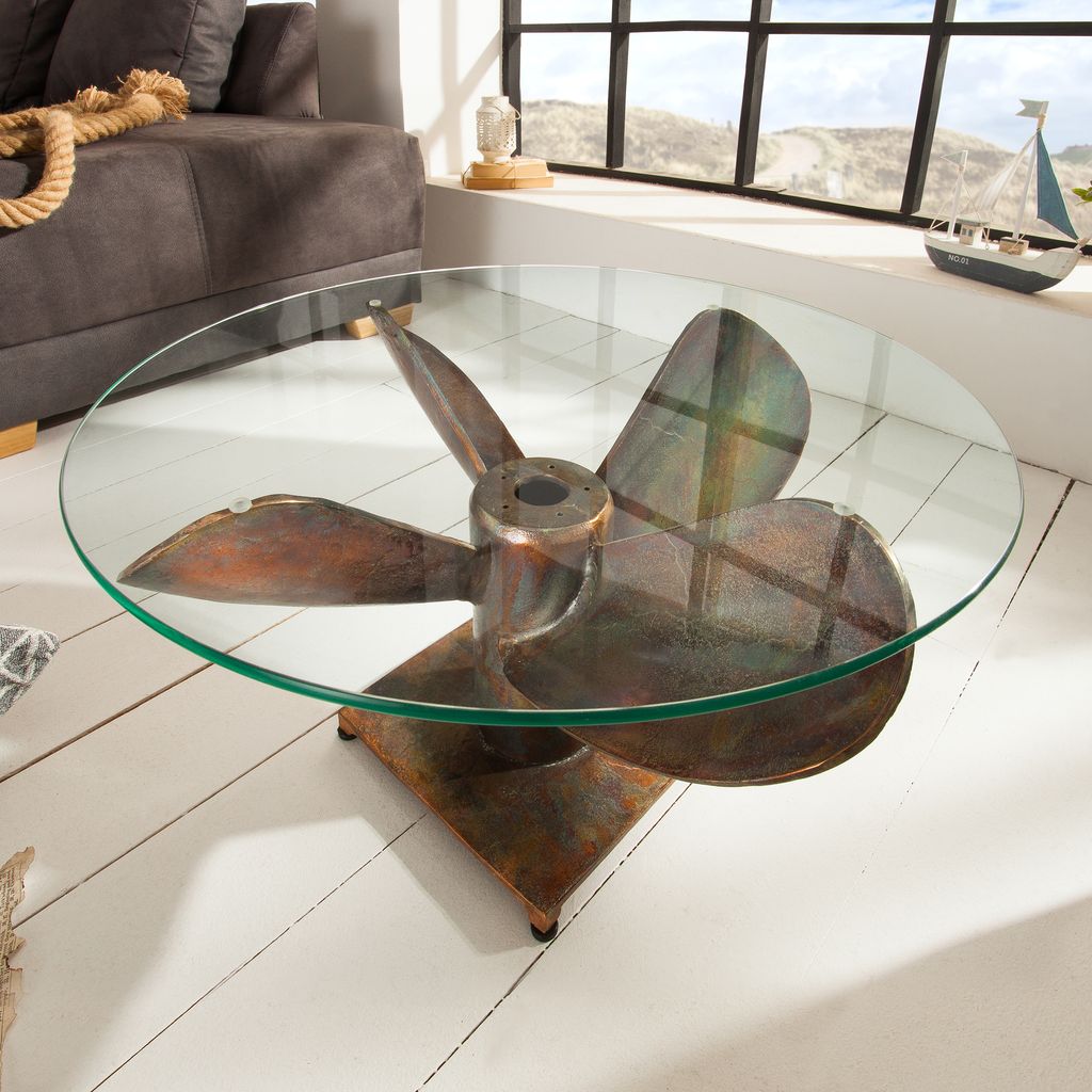 riess-ambiente Maritimer Couchtisch OCEAN M 60cm kupfer Produktbild 