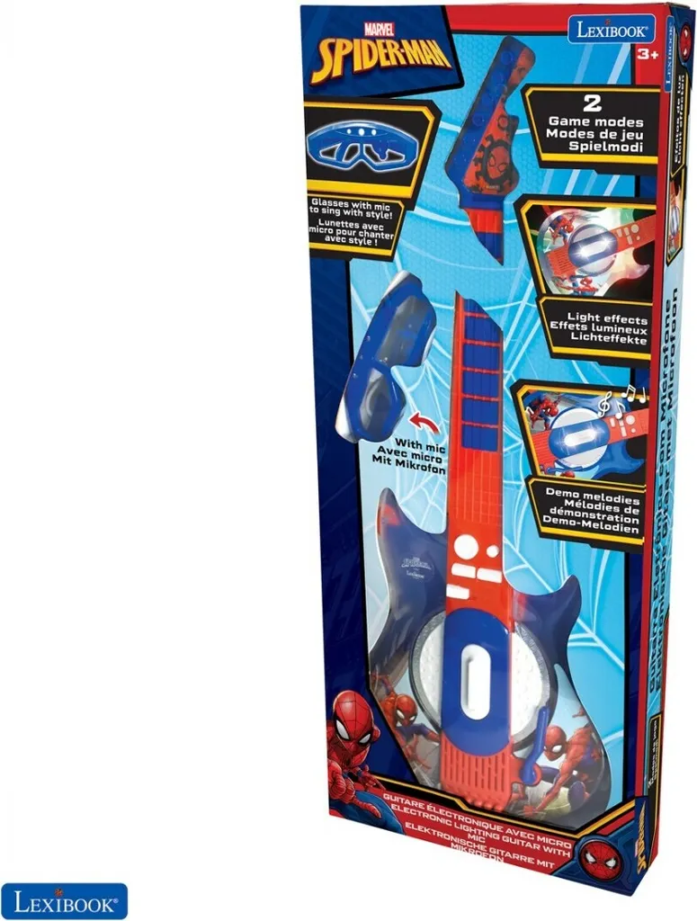 Guitare Spider-Man Lumineuse : Effets LED, Micro et Look Rock Marvel