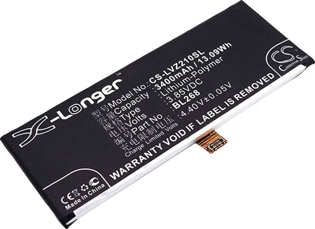 Batterie pour smartphone Lenovo Zuk 2 remplace BL268 pour Z2131 Z2 Rio