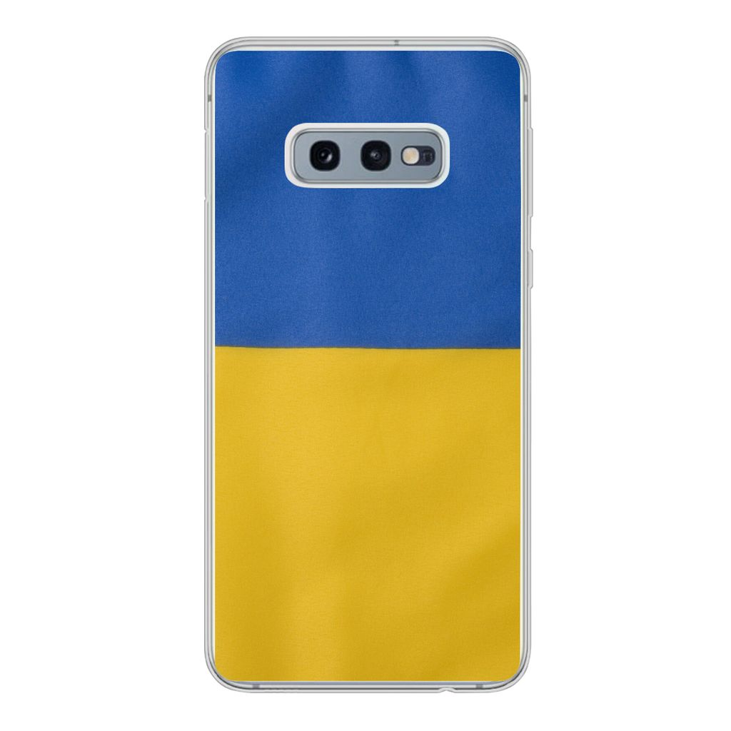 MuchoWow Handyhülle Schutzhülle Hülle für Samsung Galaxy S10e Nahaufnahme der Flagge der Ukraine Silikon Softcase Handy Hülle - Handy