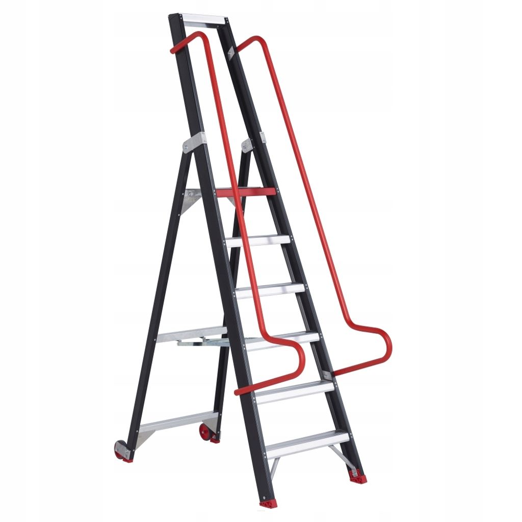 Altrex Taurus Stufenstehleiter mit Rollen TME 6 Stufen