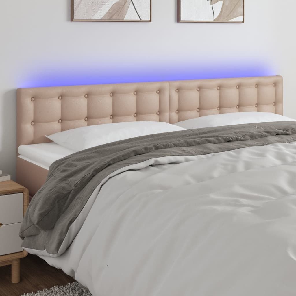 LED Kopfteil Cappuccino-Braun 180x5x78/88 cm Kunstleder , Kopfteile Design 2024