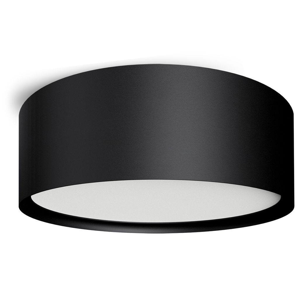 SSC-LUXon Deckenleuchte LED rund 230V - Wohnzimmerlampe schwarz matt 20W warmweiß - moderne Beleuchtung für Küche, Flur, Büro