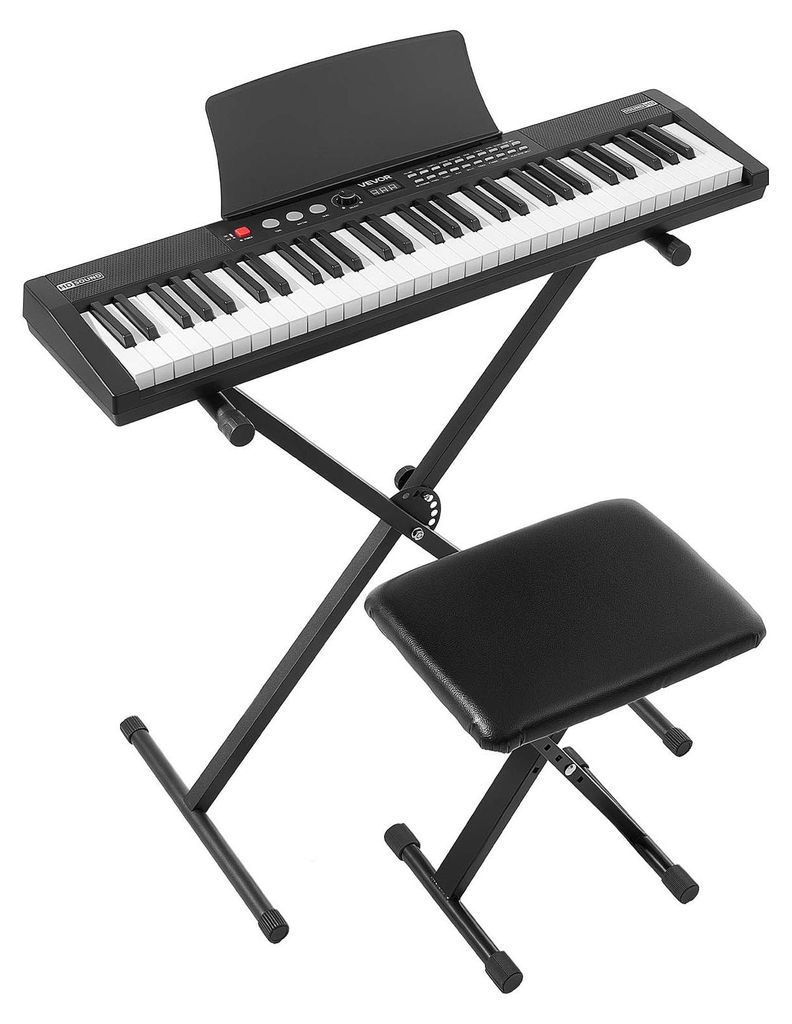 VEVOR - Piano numérique 61 touches, clavier semi-lesté, Image du produit 