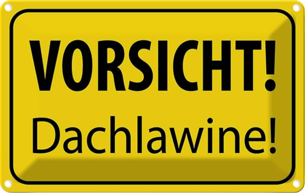 vianmo Blechschild 20x30 cm Vorsicht Dachlawine Warn Warnschild Hinweisschild Sicherheit
