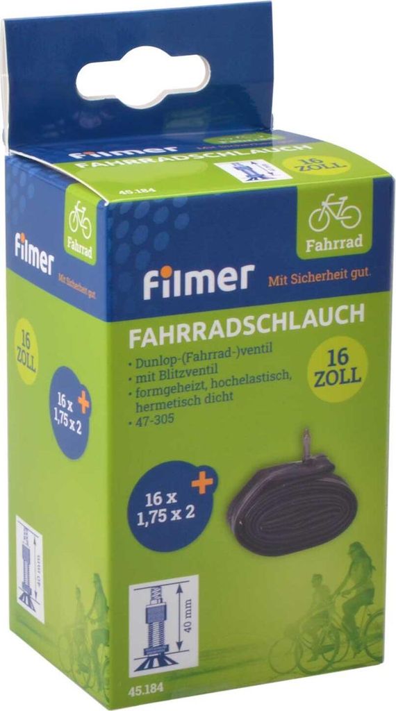 FILMER Fahrradschlauch 45.184, 16"