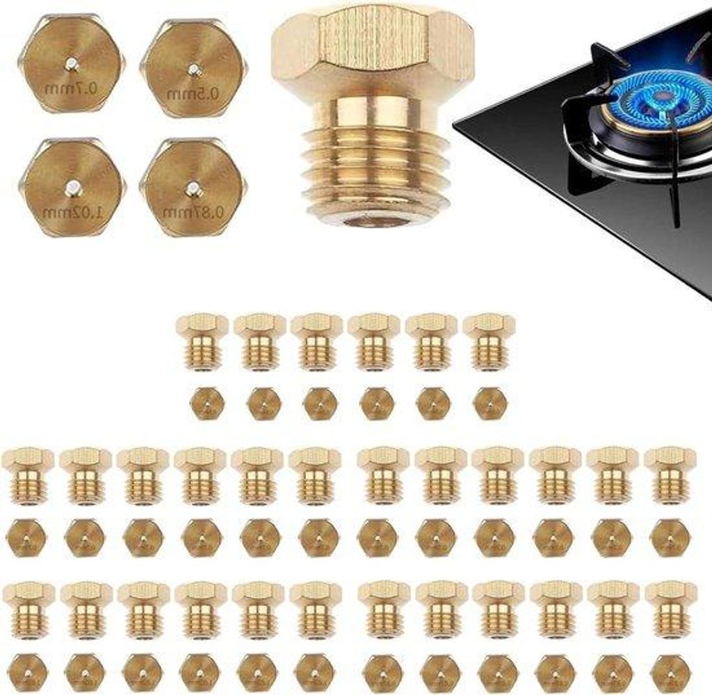 30-teiliges Edelstahl-Gasbrenner-Sprüher-Set mit M7-Schlüssel