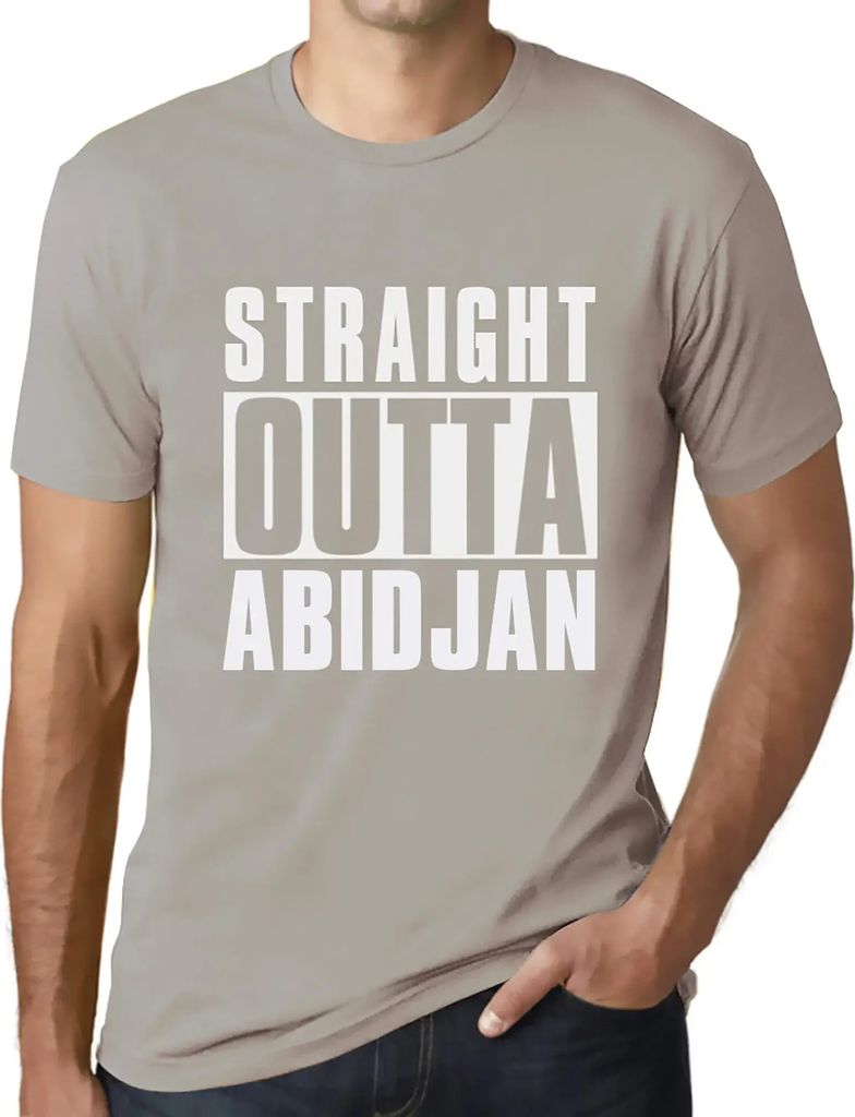 Herren Grafik T-Shirt Direkt aus Abidjan – Straight Outta Abidjan – Öko-Verantwortlich Vintage Jahrgang Kurzarm Lustige Druck Geburtstag Gesch...