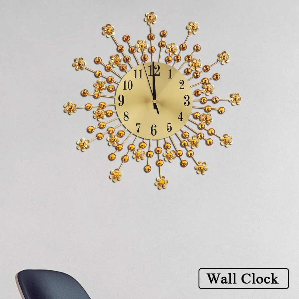 Horloge murale silencieuse fleur en fer pour décorer sans bruit 60cm
