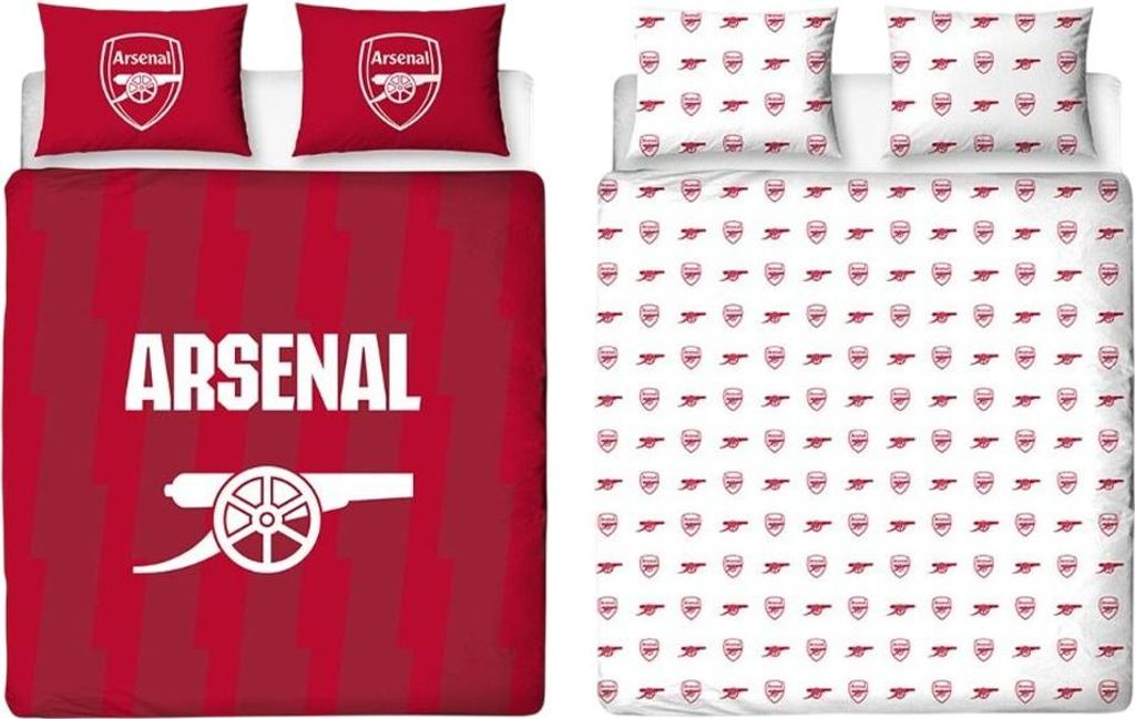 Arsenal FC - Wappen-Bettwäsche-Set AG4043 (Doppelbett) (Rot/Weiß)
