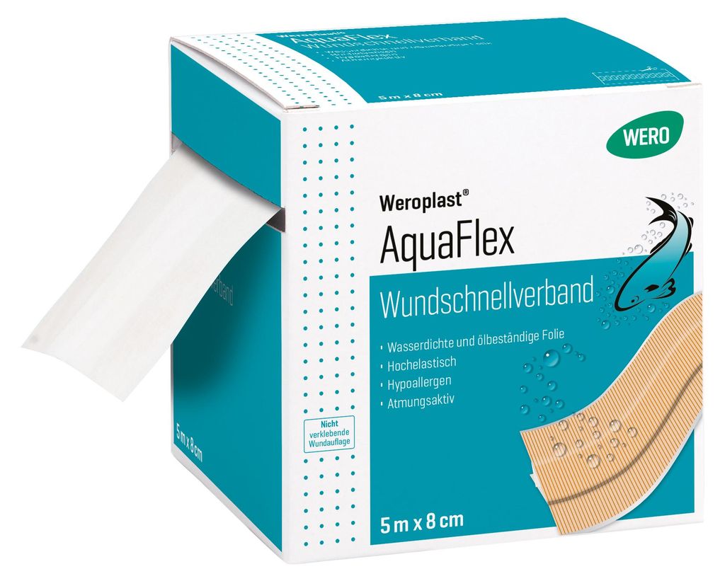 Weroplast AquaFlex Wundschnellverband 5 m x 8 cm Produktbild 