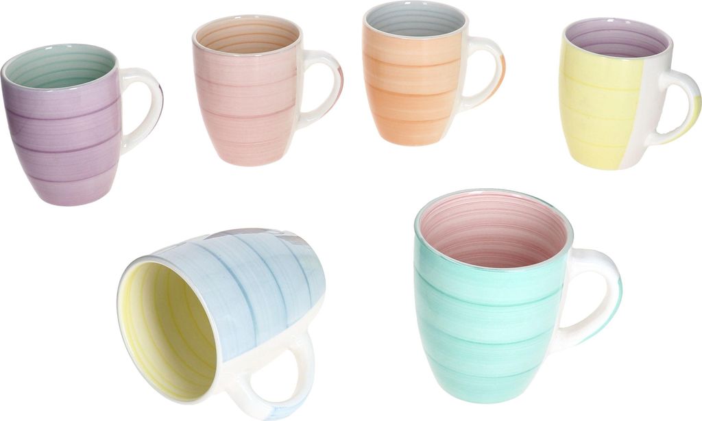 Pastello Becher-Set 6-tlg. – Pastellfarben – Steingut – Ø 9 cm, H 11 cm