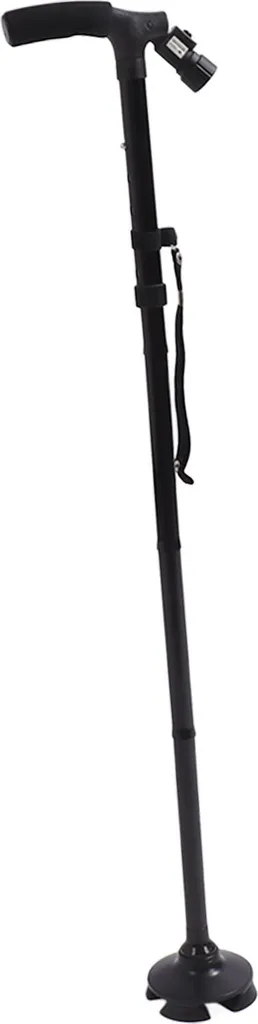Canne de marche pliable pour seniors avec lampe LED et manche flexible