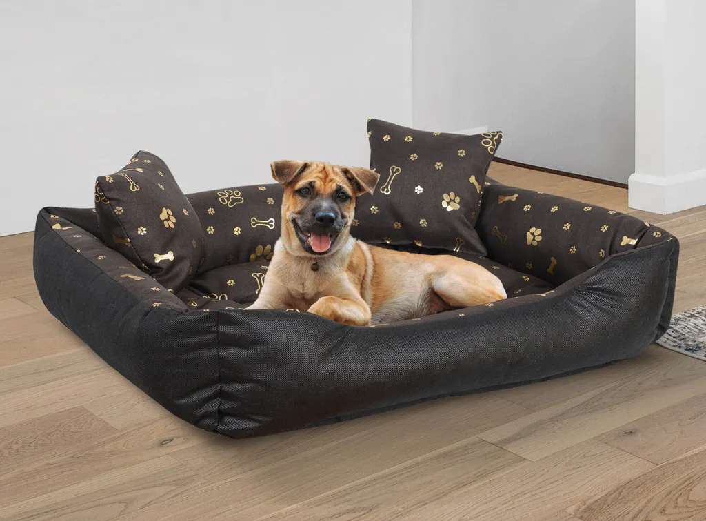 Box letto per cani 115x95 cm impermeabile golden bones - 5