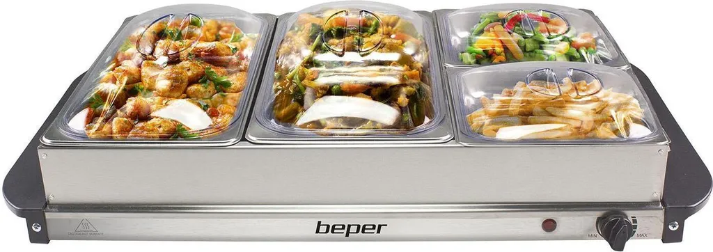 BEPER P101TEM001 Chauffe-buffet électrique en acier Inox Gris métallisé