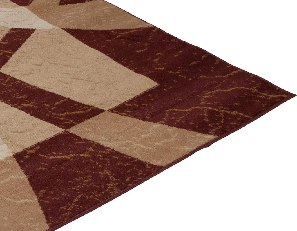 Tapis Salon DREAM Crème et Marron 120x170 cm Texture Douce et Durable
