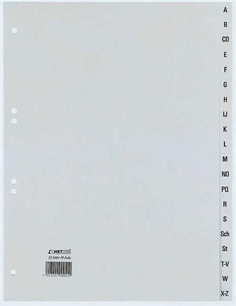 Rexel Register A4 PP A-Z 20-tlg.grau Produktbild 