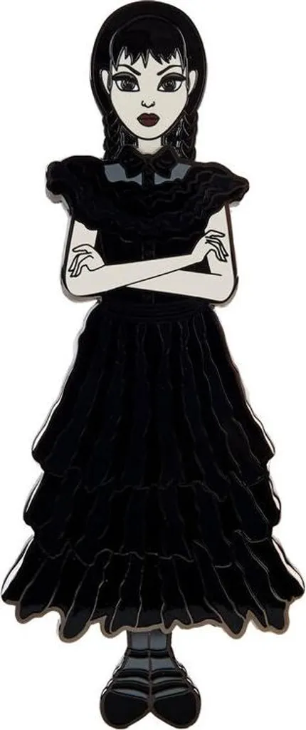 Broche Mercredi en émail : le cadeau unique pour fan de style sombre