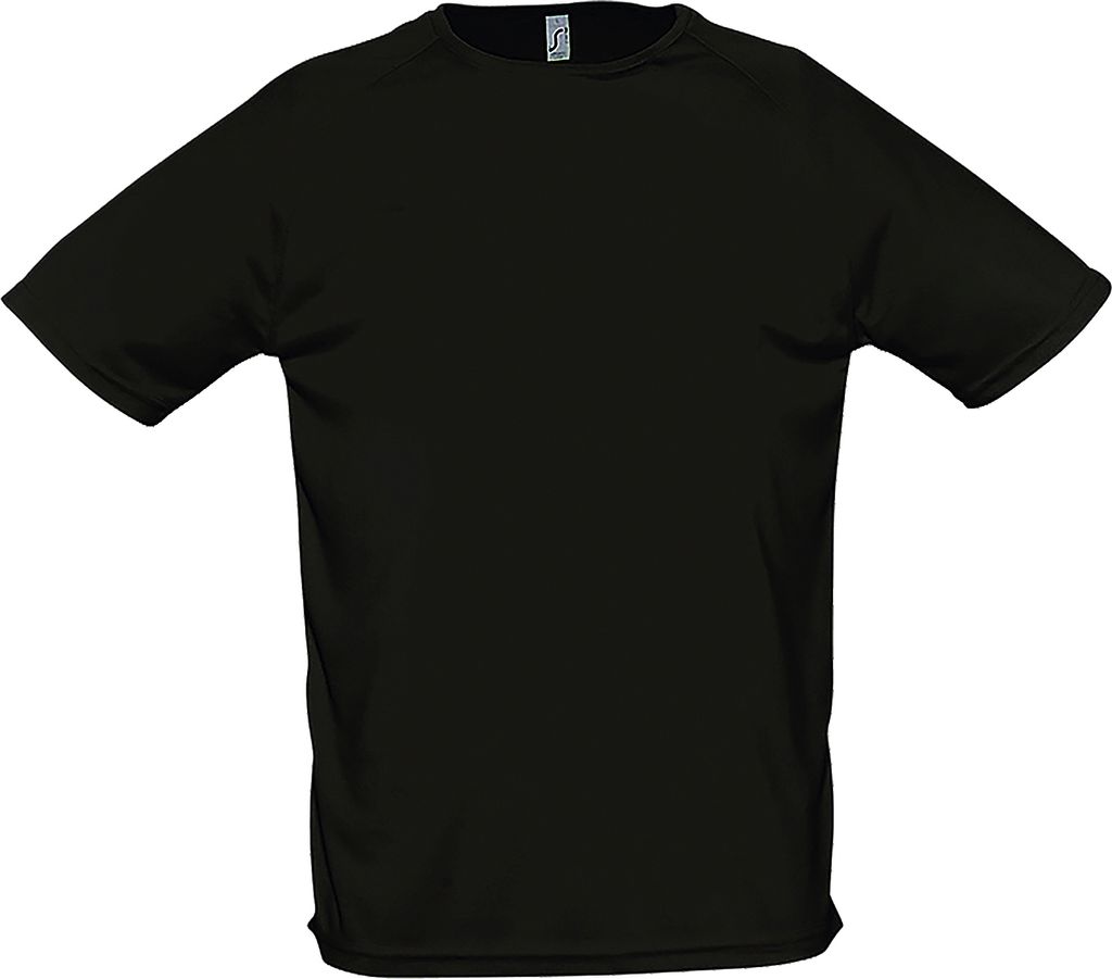 SOLS Herren Sporty Performance T-Shirt, Kurzarm, Rundhals PC303 (2XS) (Schwarz)