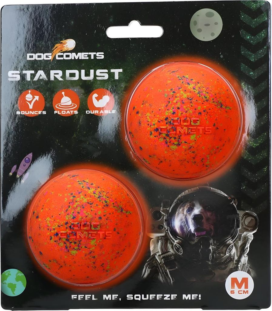 Dog Comets Hundespielzeug Stardust orange - 2er Pack, Größe: M