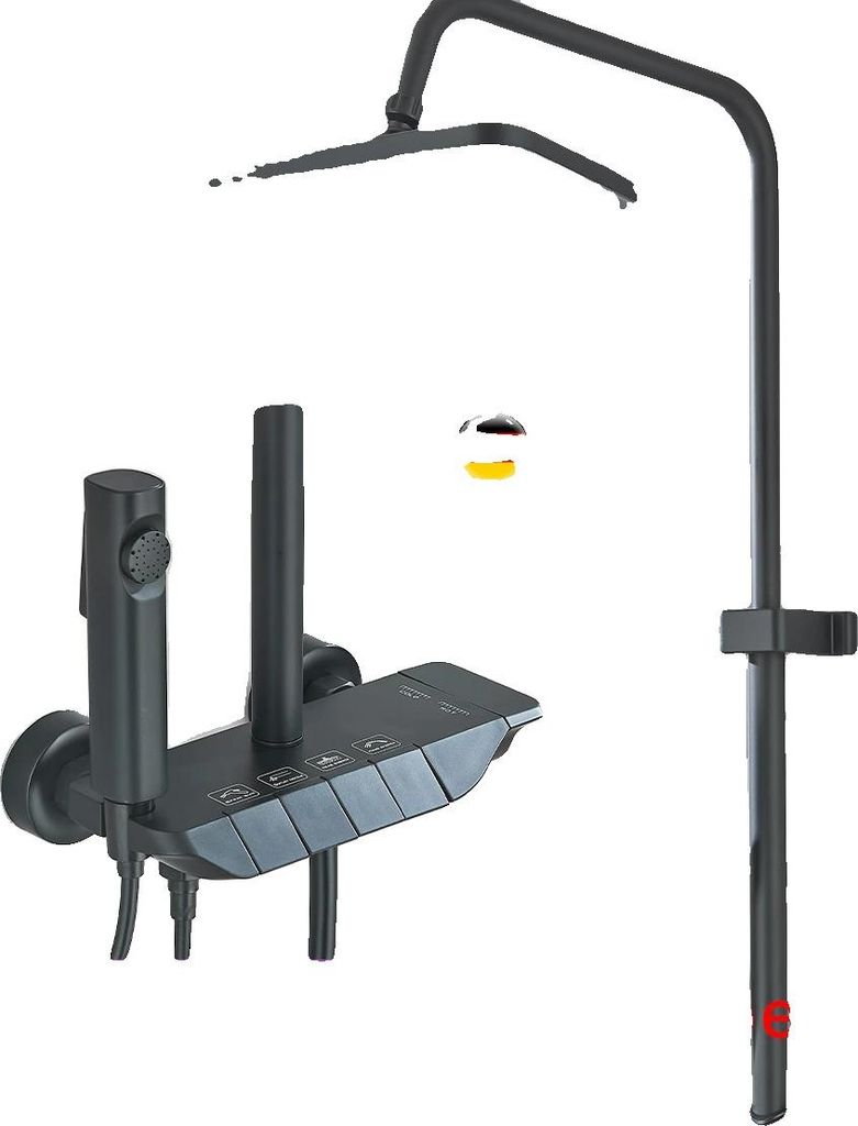 Duschsystem, intelligentes digitales Display, Wasserfall- und Regeneffekte, schwarz