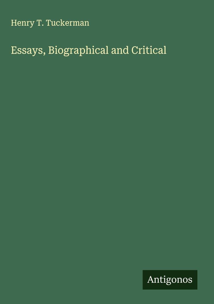 Biographische und kritische Essays