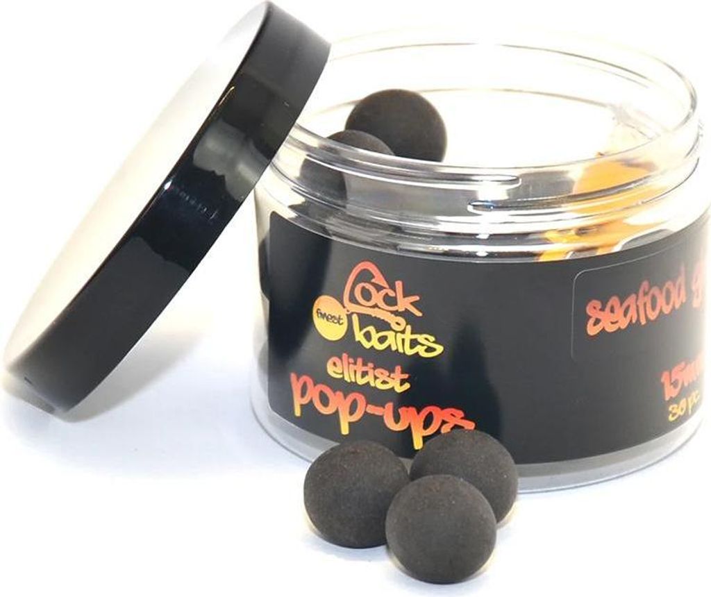Cockbaits Elitist Pop Ups Seafood GLM Schwarz 15 mm