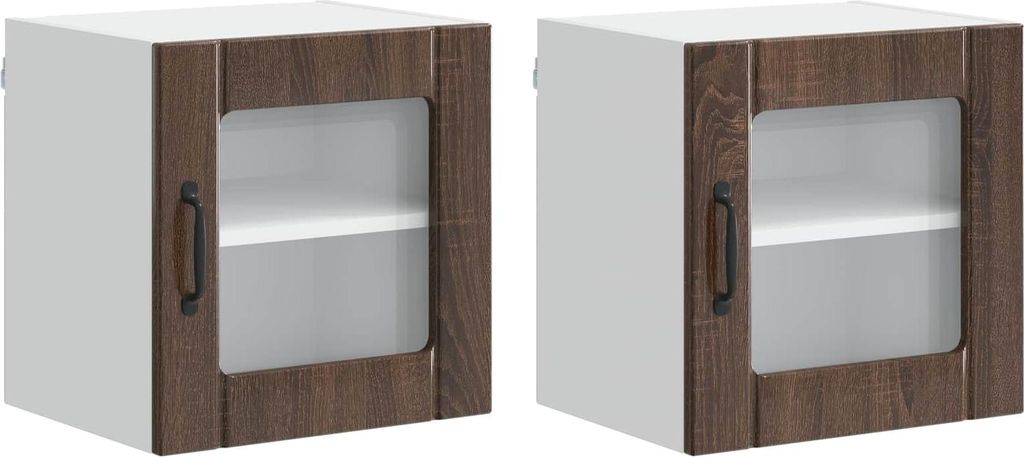 vidaXL Küchenschrank Lucca 2 pcs Brauneiche 40 x 31 x 40 cm