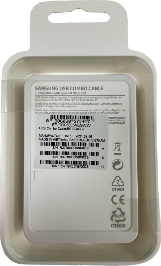 Samsung Datenkabel Micro-USB zu USB-A inkl USB-C Adapter Produktbild 19