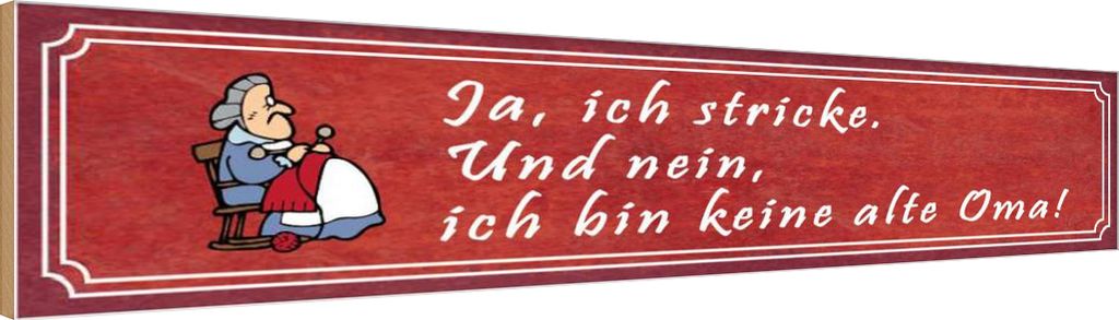 vianmo Holzschild 10x46 cm ich stricke bin keine alte Oma Spruch Zitat