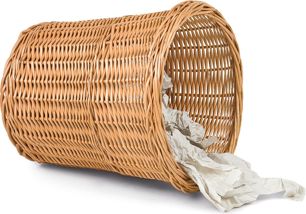 Papierkorb, rund, braun, Abfalleimer, Müllkorb, Zopfrand Ø Produktbild 