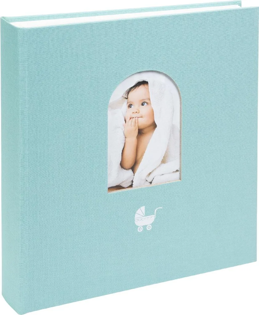 Album Photo Bébé en Lin Bleu Aqua 30x31 cm Goldbuch Cozy Nest pour Enfant - 2