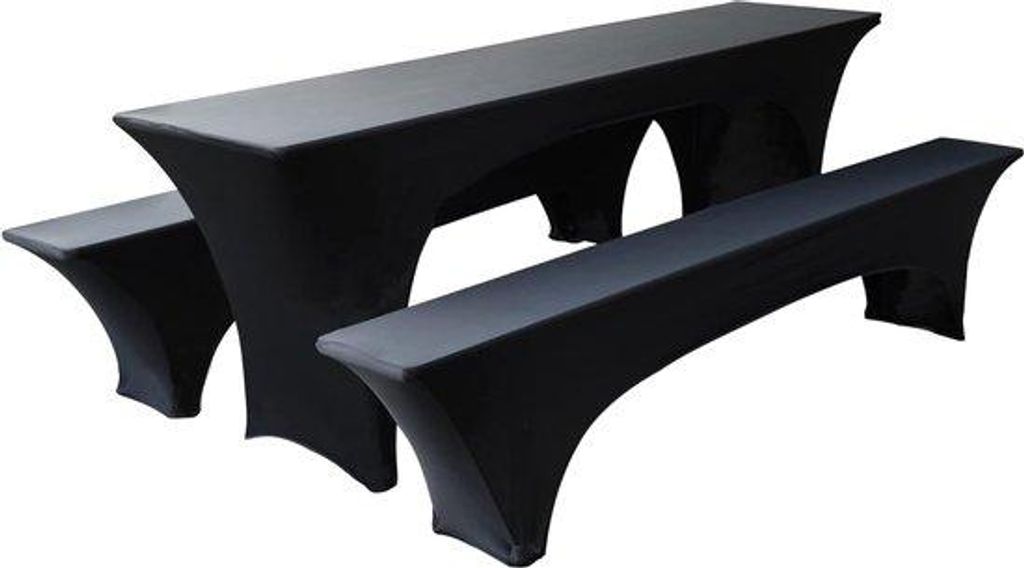 Schutzdecken für Bierzelten, 3-teiliges Set, breit reißende Zeltdächer für Marquees, Bierbank (schwarz, 50 cm Tisch)