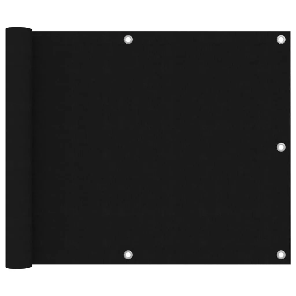 Schermo Privacy Balcone Nero 75x600 cm | Tessuto Oxford Impermeabile