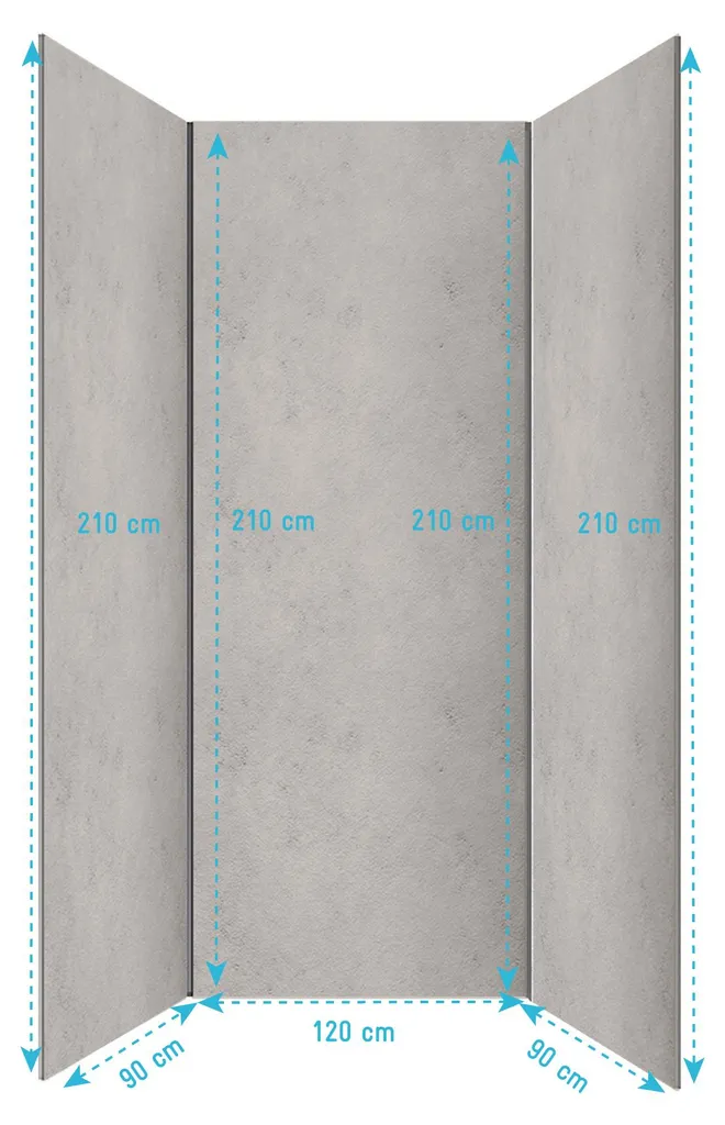 Rénovation Douche sans Carrelage : Pack 3 Panneaux Muraux Pierre Grise