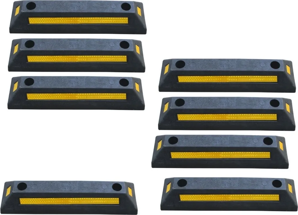 Set 8 Barriere Parcheggio in Gomma 53cm | Ferma Ruota Garage Professionale