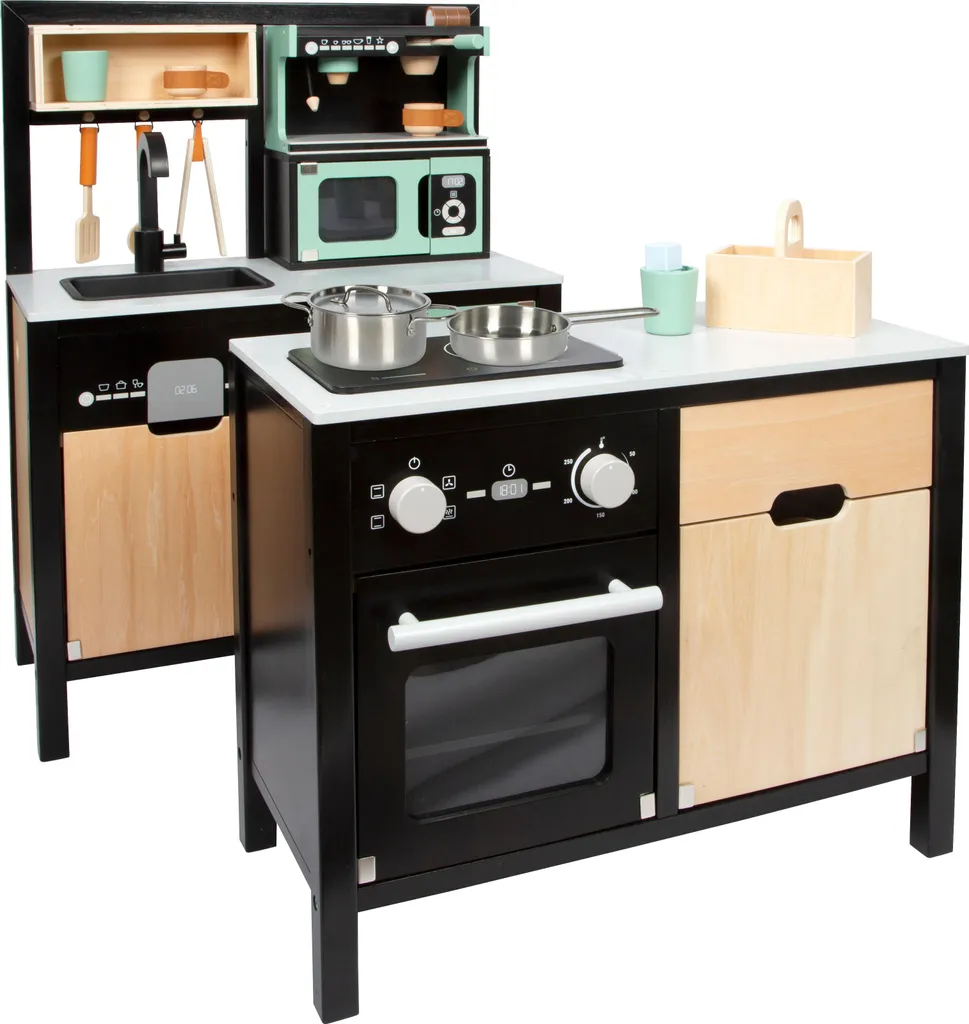 Cuisine Small Foot en bois avec îlot amovible et set complet 18dlg.