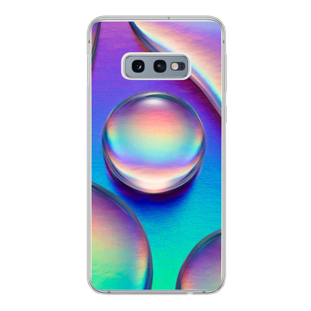 MuchoWow Handyhülle Schutzhülle Hülle für Samsung Galaxy S10e Wasser - Regenbogen - Abstrakt Silikon Softcase Handy Hülle - Handy